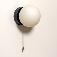 Nordic Minimalist Glass Globe Wall Sconce LED 1-Light with Pull Cord Lasson Living
