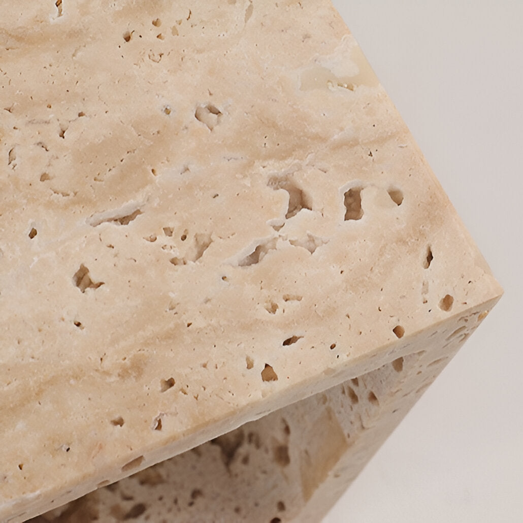 Minimalist Travertine Stone Square Outdoor Wall Light LED 1-Light Lasson Living