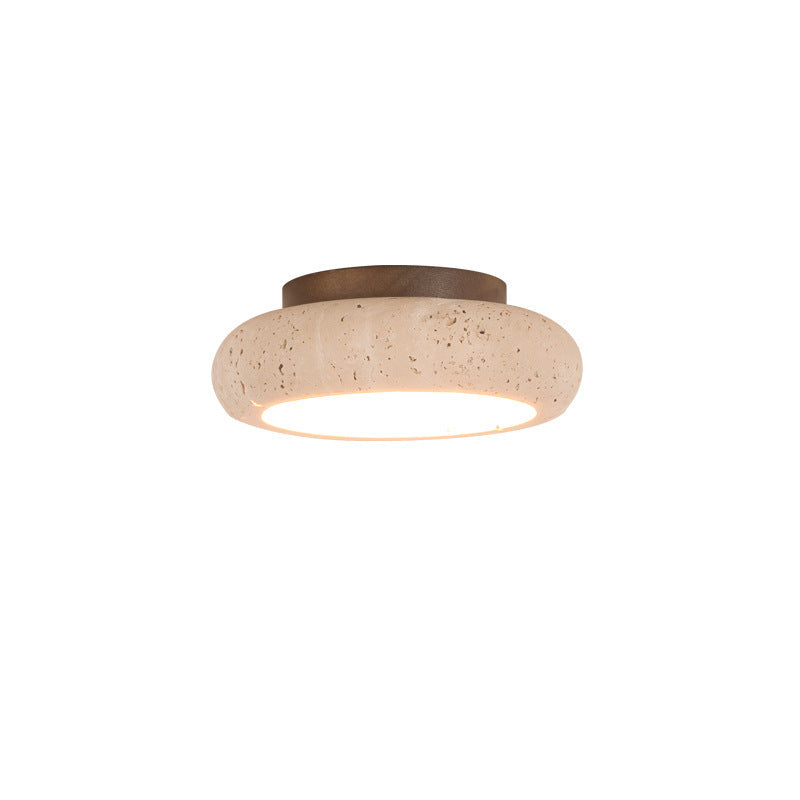 Retro Travertine Round LED Ceiling Light 1-Light Lasson Living