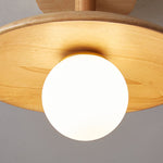 Nordic Wooden Dome Semi-Flush Ceiling Light | 1-Light Lasson Living