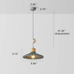 Modern Wood and Cement Scalloped Pendant Light | 1-Light Lasson Living