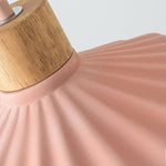 Modern Wood and Cement Scalloped Pendant Light | 1-Light Lasson Living