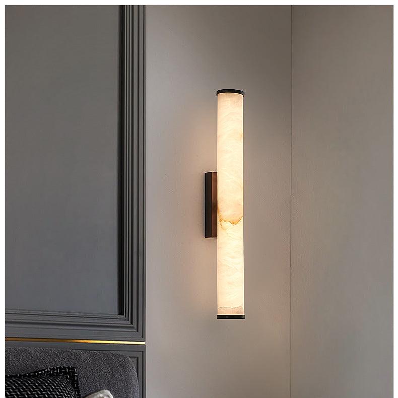 Modern Minimalist Spanish Marble Copper Wall Sconce LED 1-Light Lasson Living