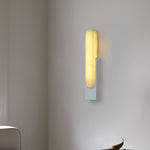 Modern Alabaster-Effect Brass Wall Sconce LED 1-Light Lasson Living