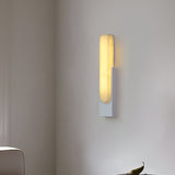 Modern Alabaster-Effect Brass Wall Sconce LED 1-Light Lasson Living