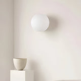 Minimalist Round Glass Wall Sconce LED 1-Light Lasson Living