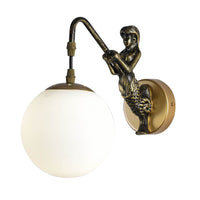 Vintage Glass Globe 1-Light Mermaid Wall Sconce Lasson Living
