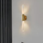 Nordic Water-Ripple Glass Brass Wall Sconce LED 1-Light Lasson Living