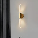Nordic Water-Ripple Glass Brass Wall Sconce LED 1-Light Lasson Living