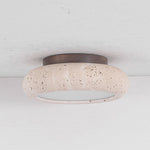 Retro Travertine Round LED Ceiling Light 1-Light Lasson Living