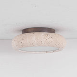 Retro Travertine Round LED Ceiling Light 1-Light Lasson Living