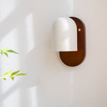 Nordic Zen Walnut Metal Wall Sconce LED 1-Light Lasson Living