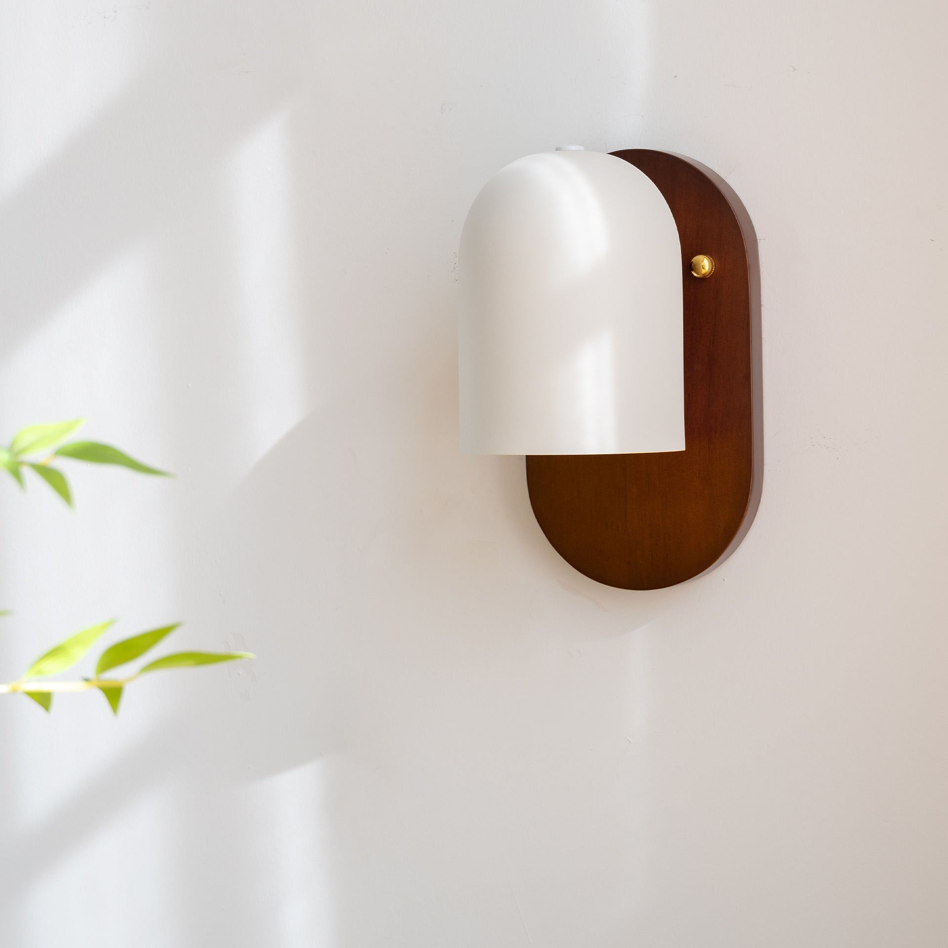 Nordic Zen Walnut Metal Wall Sconce LED 1-Light Lasson Living