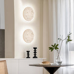 Minimalist Travertine Round Wall Sconce LED 1-light Lasson Living