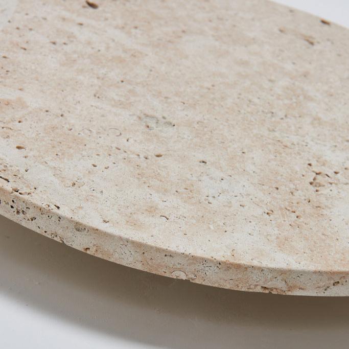 Minimalist Travertine Round Wall Sconce LED 1-light Lasson Living