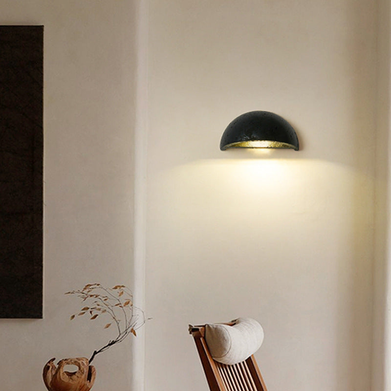 Wabi-Sabi Travertine Semicircular Wall Sconce LED 1-Light Lasson Living