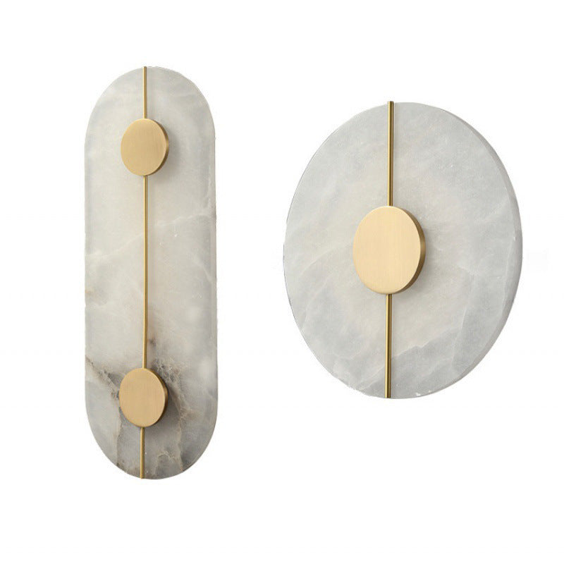 Modern Nordic Marble Round Wall Sconce LED 1-Light Lasson Living