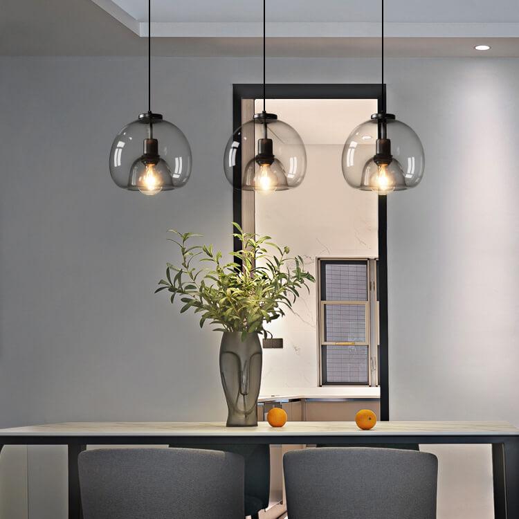 Minimalist Smoked Glass Dome Pendant Light 1-light Lasson Living