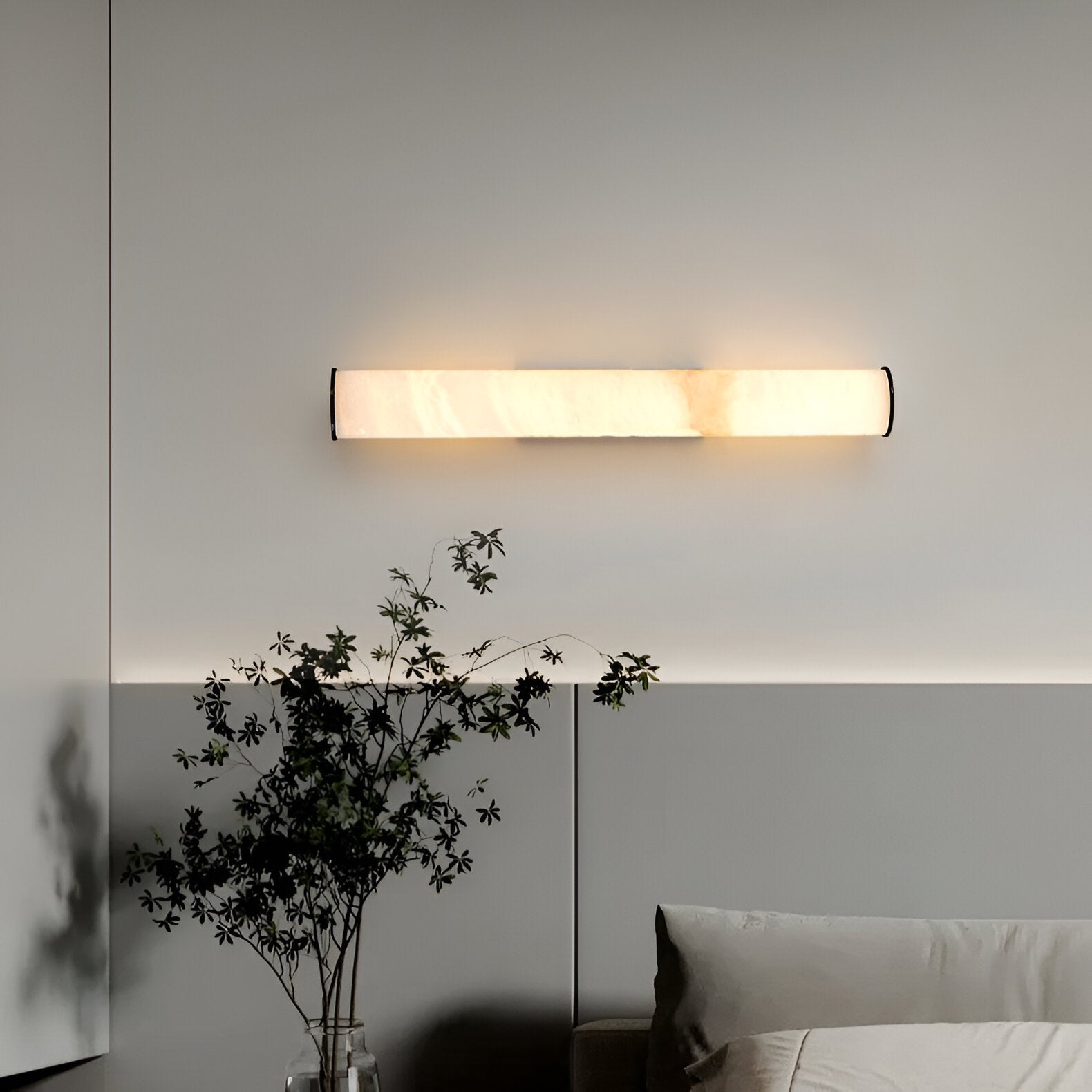 Modern Minimalist Spanish Marble Copper Wall Sconce LED 1-Light Lasson Living