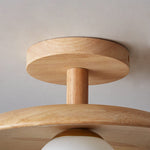 Nordic Wooden Dome Semi-Flush Ceiling Light | 1-Light Lasson Living