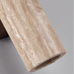 Japandi Travertine Wood Cylinder Wall Sconce LED 1-light Lasson Living