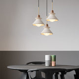 Nordic Cement and Wood Tapered Pendant Light | 1-Light Lasson Living