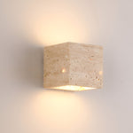 Minimalist Travertine Stone Square Outdoor Wall Light LED 1-Light Lasson Living
