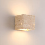 Minimalist Travertine Stone Square Outdoor Wall Light LED 1-Light Lasson Living
