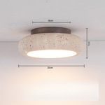 Retro Travertine Round LED Ceiling Light 1-Light Lasson Living