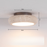 Retro Travertine Round LED Ceiling Light 1-Light Lasson Living