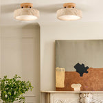 Modern Minimalist Travertine Round LED Ceiling Light 1-Light Lasson Living