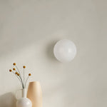 Minimalist Round Glass Wall Sconce LED 1-Light Lasson Living