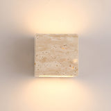 Minimalist Travertine Stone Square Outdoor Wall Light LED 1-Light Lasson Living