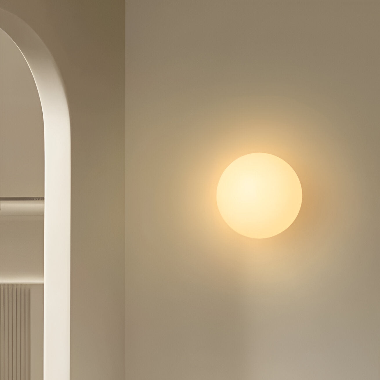 Minimalist Round Glass Wall Sconce LED 1-Light Lasson Living