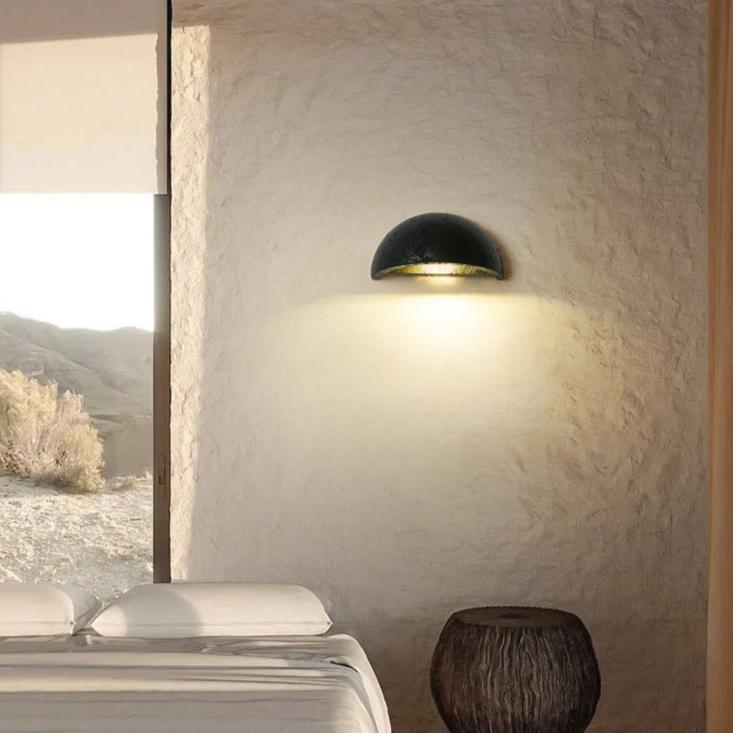 Wabi-Sabi Travertine Semicircular Wall Sconce LED 1-Light Lasson Living