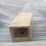 Minimalist Travertine Stone Square Outdoor Wall Light LED 1-Light Lasson Living