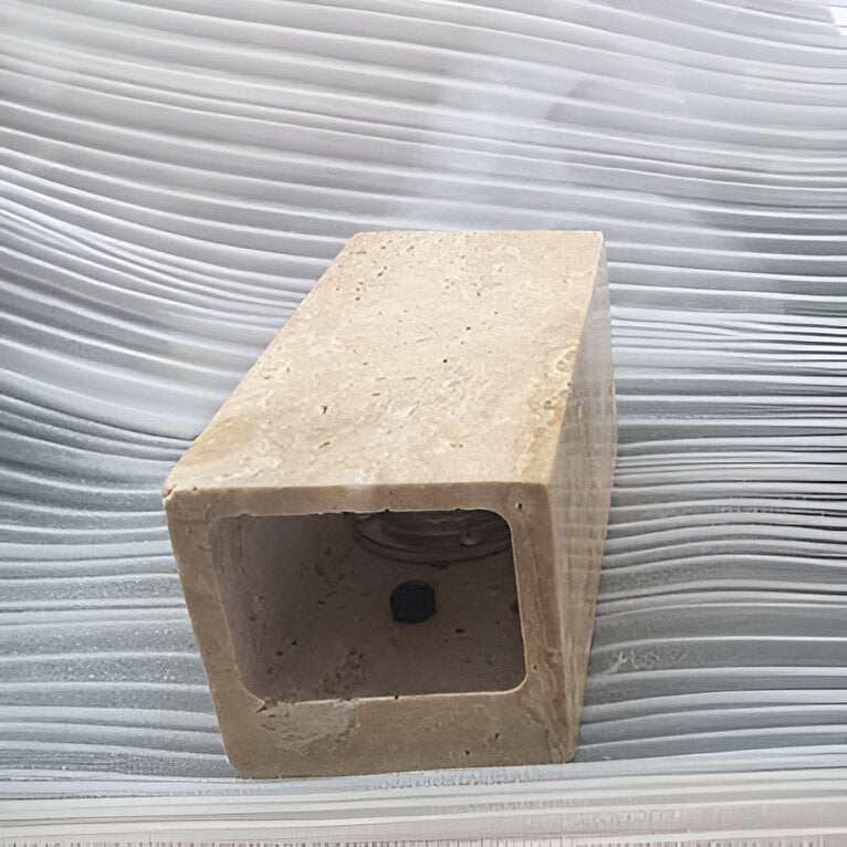 Minimalist Travertine Stone Square Outdoor Wall Light LED 1-Light Lasson Living