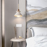 Nordic Cement and Wood Tapered Pendant Light | 1-Light Lasson Living