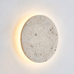 Minimalist Travertine Round Wall Sconce LED 1-light Lasson Living