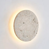 Minimalist Travertine Round Wall Sconce LED 1-light Lasson Living