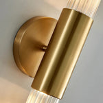 Nordic Water-Ripple Glass Brass Wall Sconce LED 1-Light Lasson Living