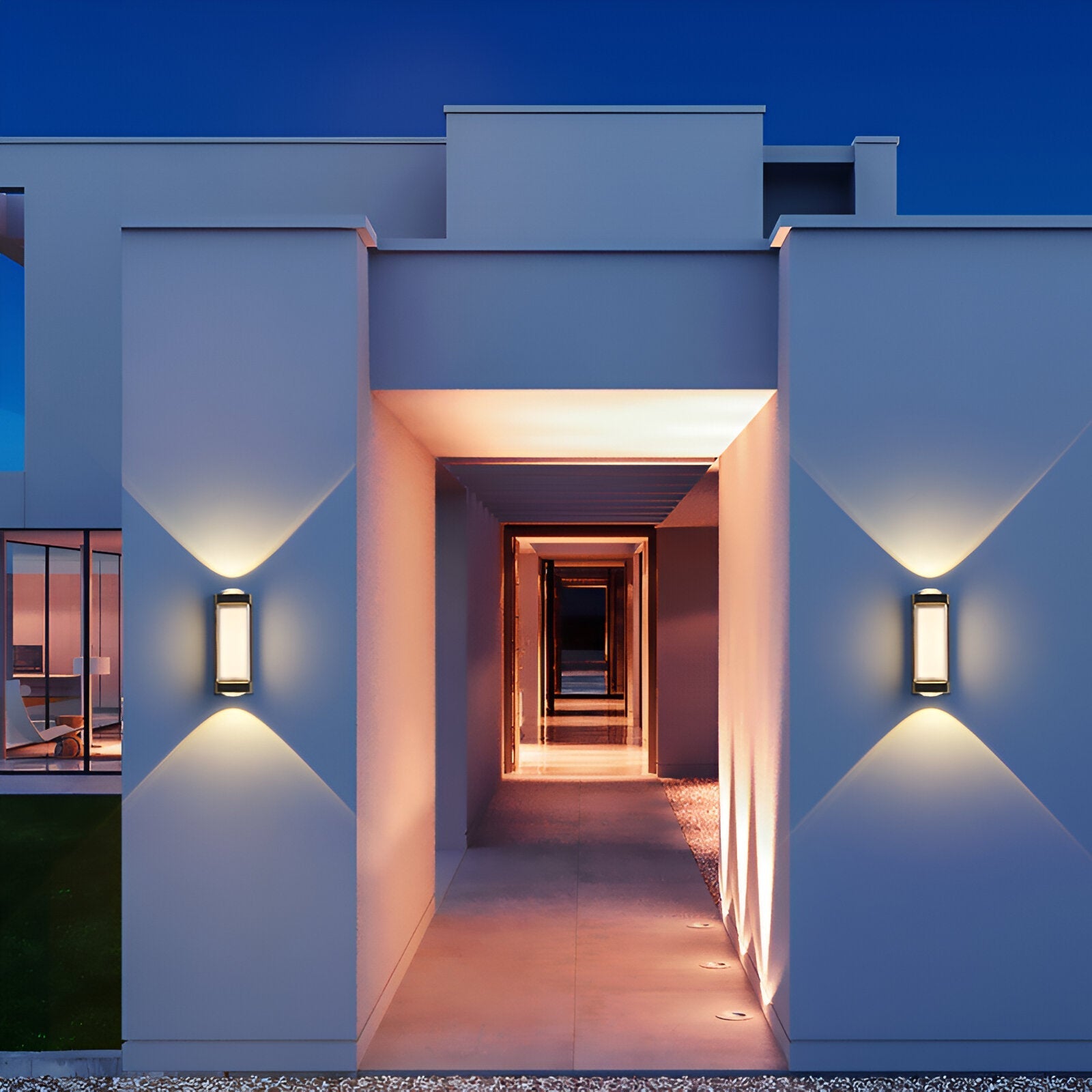 Nordic Minimalist Acrylic Rectangular Outdoor Wall Light LED Up-Down Lasson Living