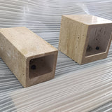 Minimalist Travertine Stone Square Outdoor Wall Light LED 1-Light Lasson Living