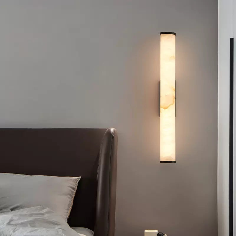 Modern Minimalist Spanish Marble Copper Wall Sconce LED 1-Light Lasson Living