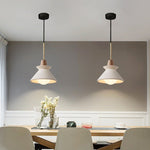 Nordic Cement and Wood Tapered Pendant Light | 1-Light Lasson Living
