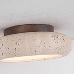Retro Travertine Round LED Ceiling Light 1-Light Lasson Living