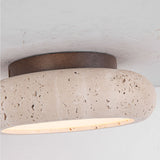 Retro Travertine Round LED Ceiling Light 1-Light Lasson Living
