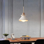 Nordic Cement and Wood Tapered Pendant Light | 1-Light Lasson Living