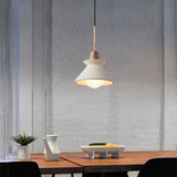 Nordic Cement and Wood Tapered Pendant Light | 1-Light Lasson Living