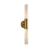 Nordic Water-Ripple Glass Brass Wall Sconce LED 1-Light Lasson Living
